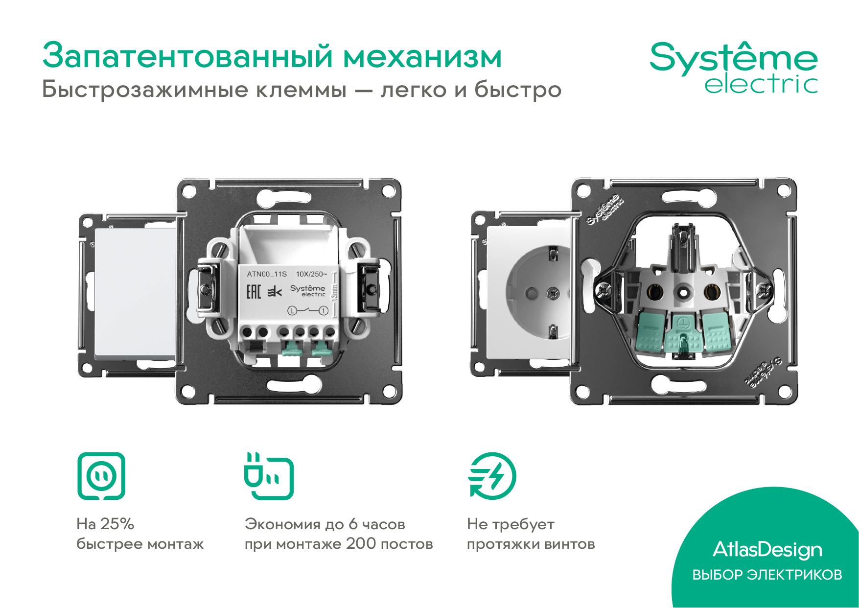 Электроустановочные изделия серии AtlasDesign